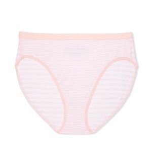 Victoria's Secret Stretch Cotton High-Leg Brief Panty Purest Pink Stripe XL NEW